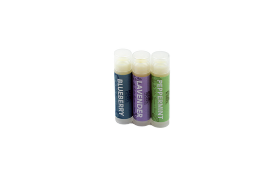 The Bee Works | Lip Balm 3 pack Blueberry, Lavender, Peppermint