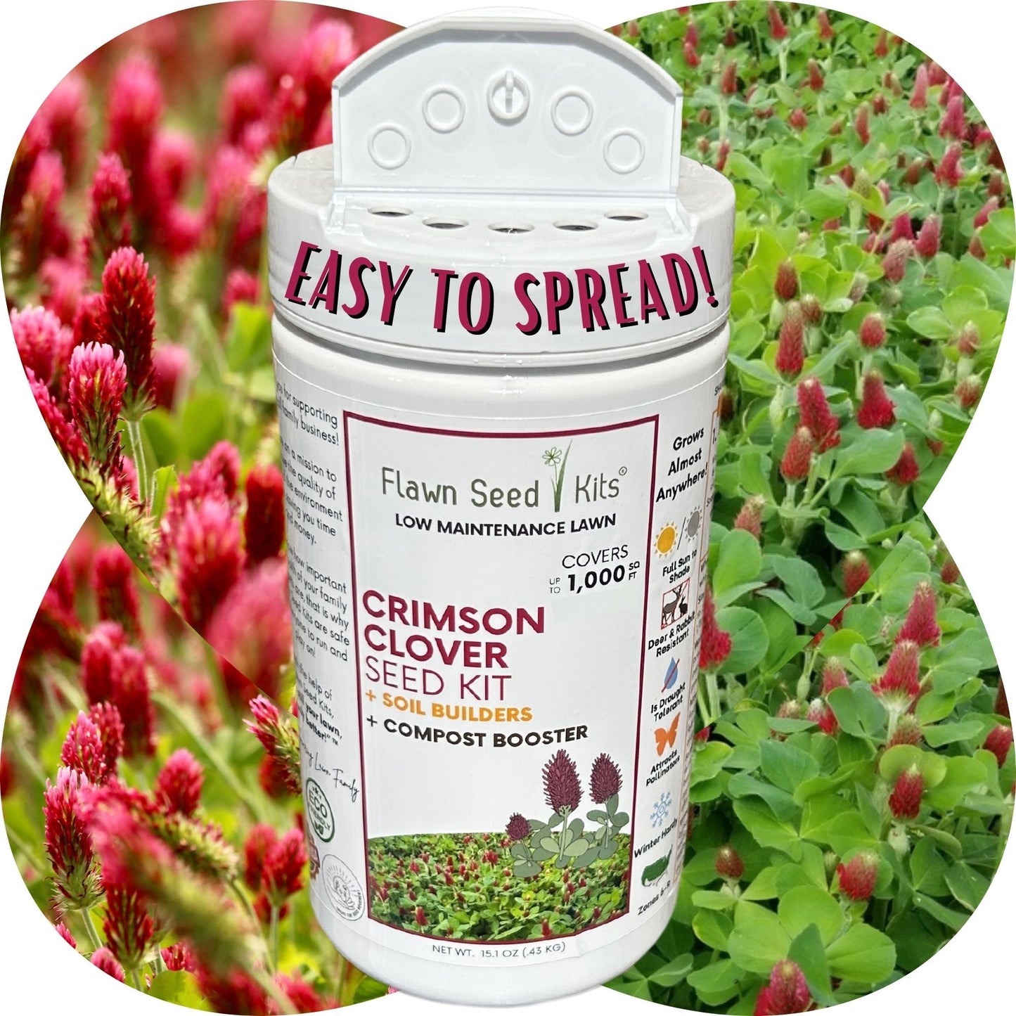 Crimson Clover Easy Spread Shaker