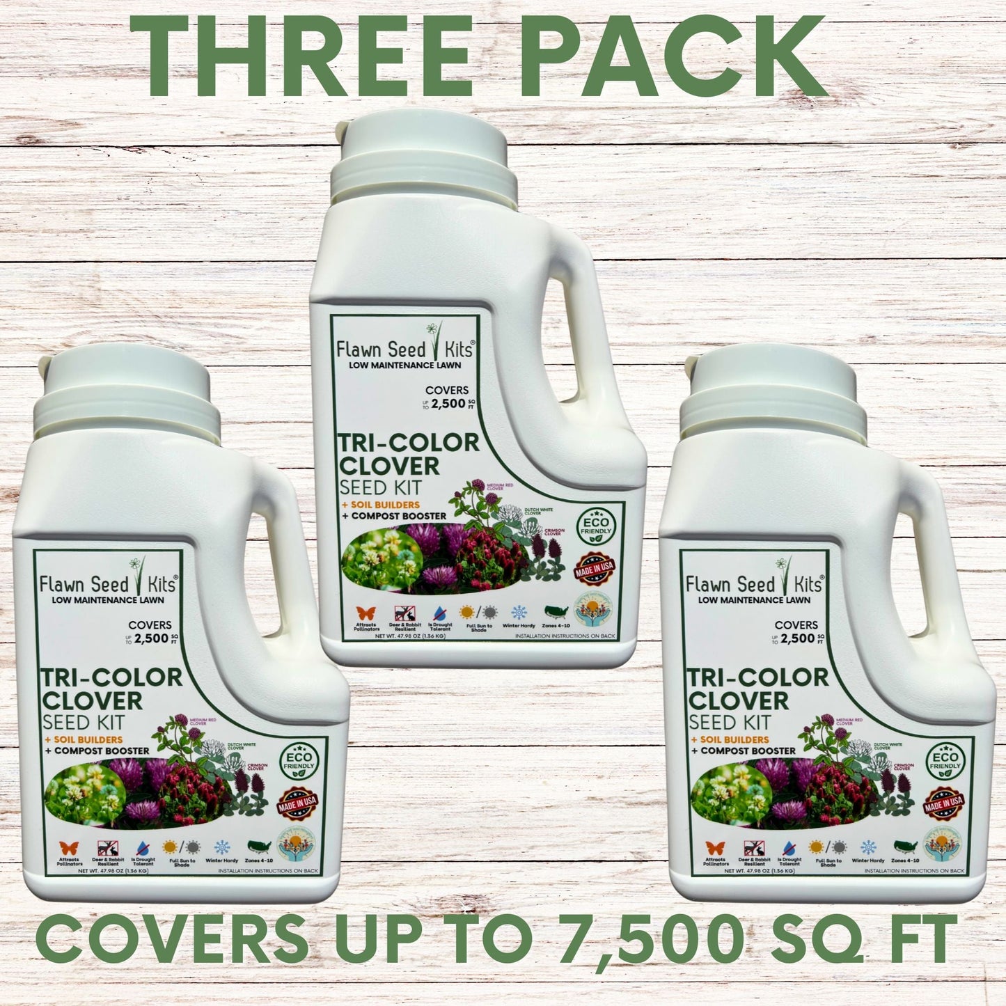 Tri-Color Clover Seed Easy Spread Shaker
