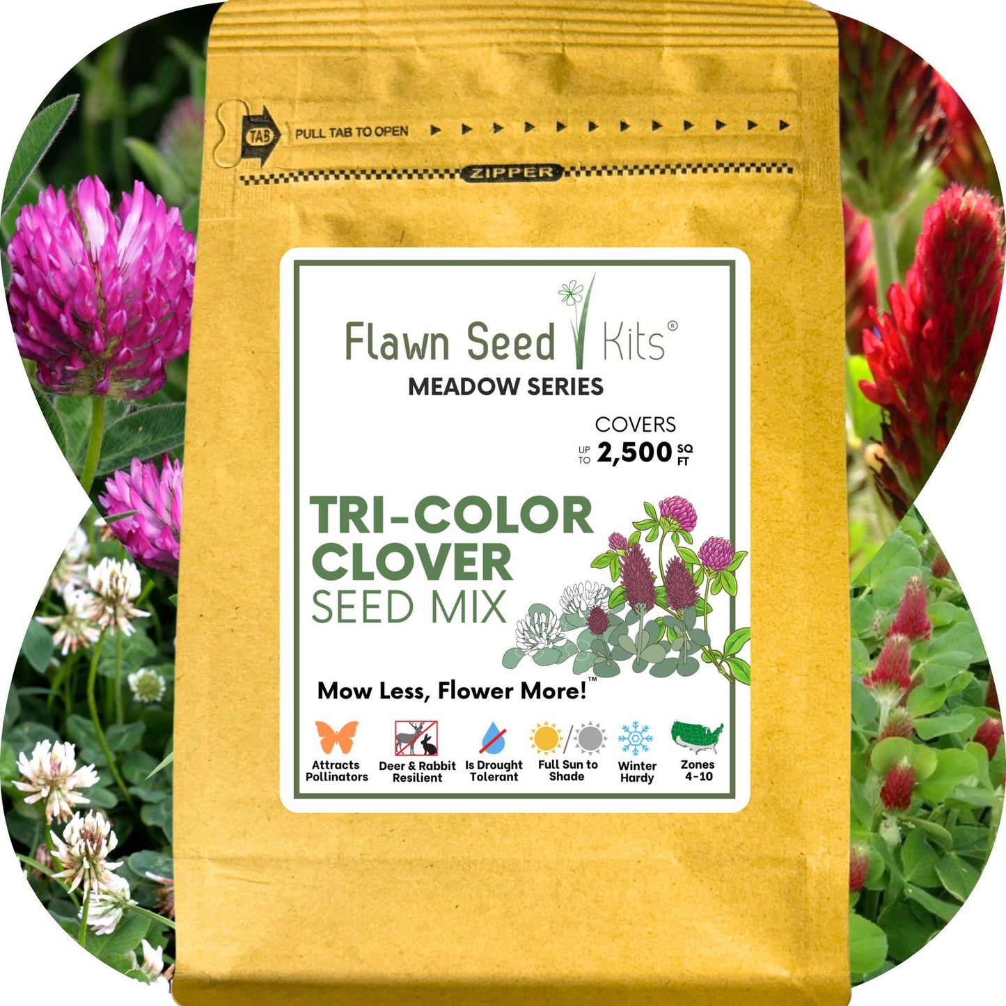 Tri-Color Clover Seed Blend